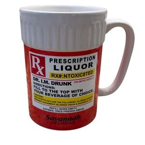 Prescription Mug RX Pharmacy Pill Bottle Coffee Tea Cup Gag Brithday Gift